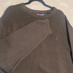 CHAPS | XL Men VTG KNIT CREW NECK SWEATER | BROWN